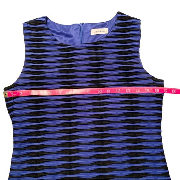CALVIN KLEIN Womens Gorgeous Cobalt Blue & Black Sheath Dress Small Business - Picture 8 of 11